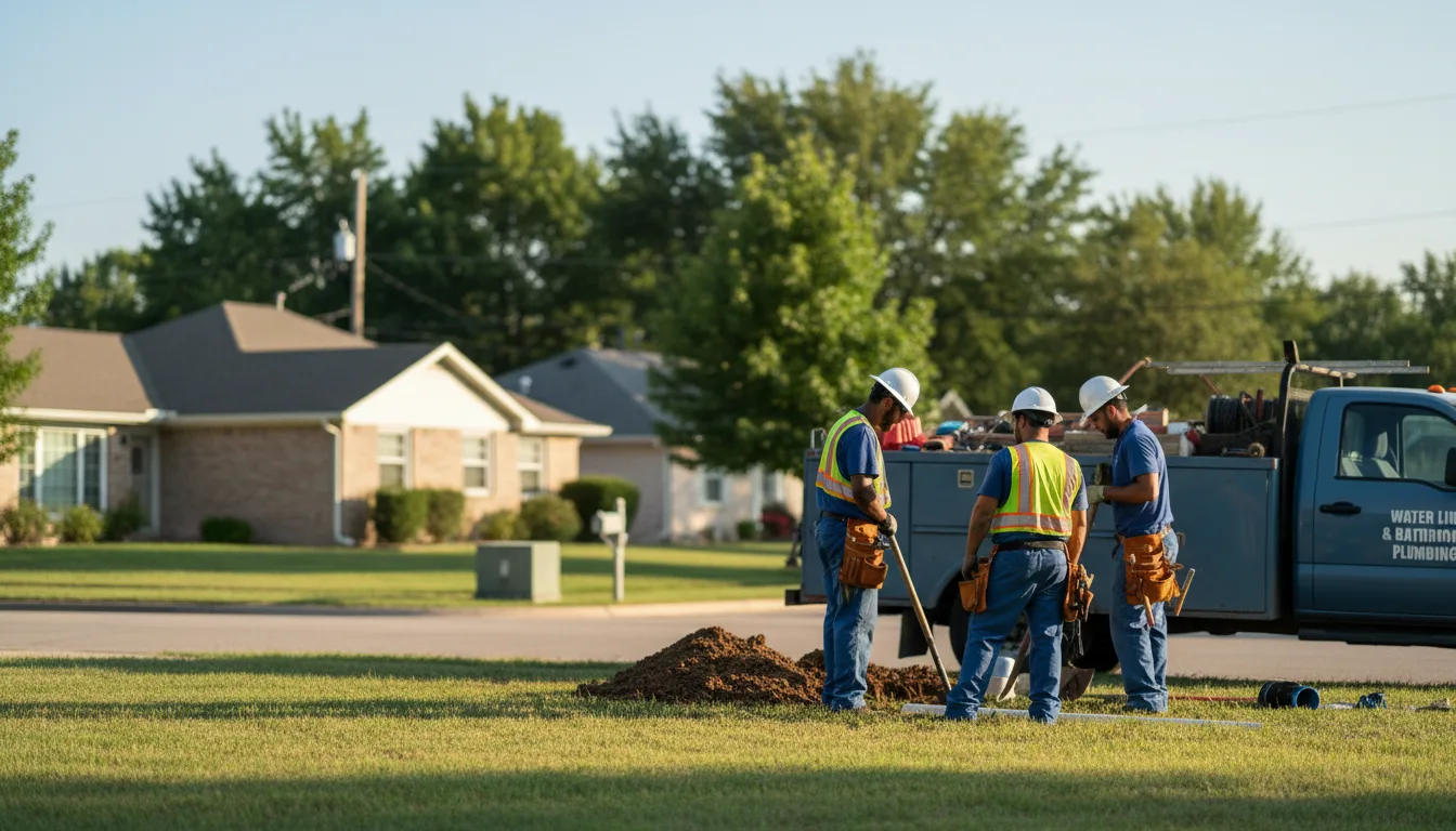 Residential water line and bathroom plumbing service in Pana, IL